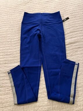 Victoria's Secret Royal Blue Leggings with Silver Side Stripe